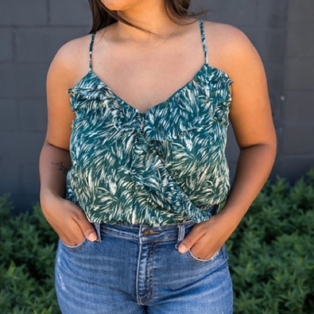 Lush Green-Cream Bodysuit